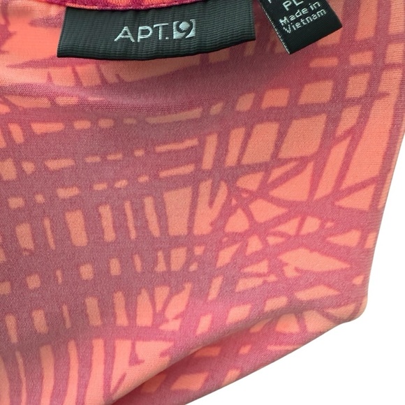 Apt.9 Pink Sheath V-Neck Neon Pink Orange Short Sleeve Mini Dress Size PL - Picture 6 of 8